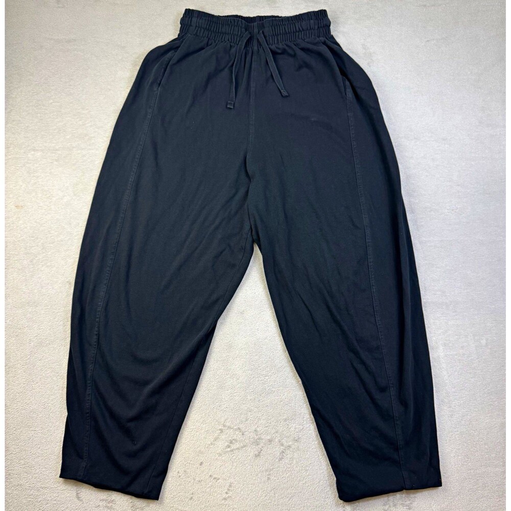 ZARA Black Jogger Pants Women's S Relaxed Viscose Knit Elastic Waist 24 Inseam